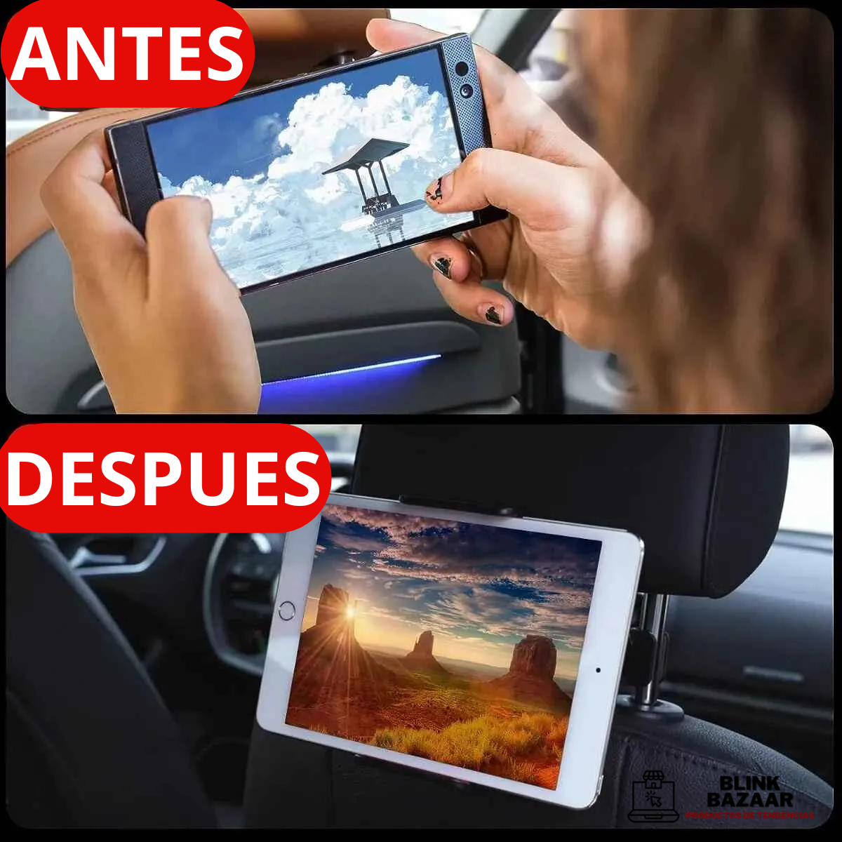 Soporte de Teléfono Cabecera de Asiento de Automóvil 🚗