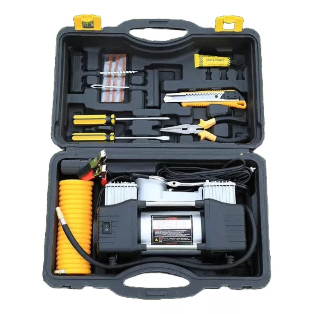 Kit Compresor De Aire Auto 12V Portátil
