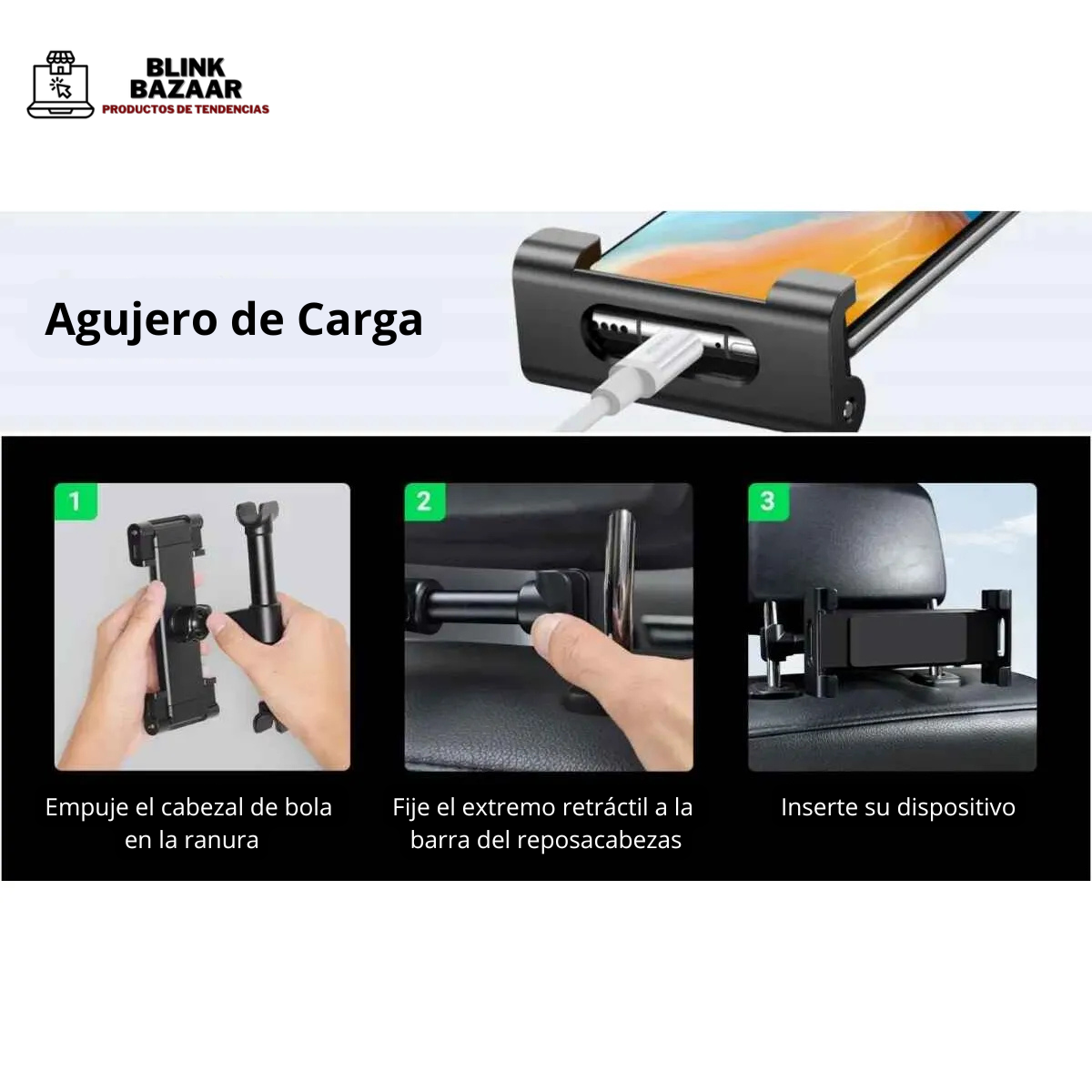 Soporte de Teléfono Cabecera de Asiento de Automóvil 🚗