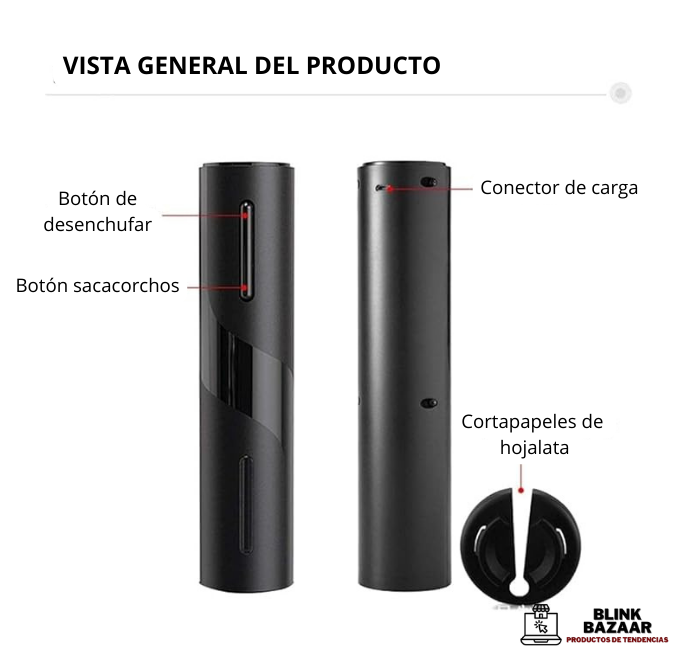 Set 4 en 1 Sacacorchos Electrico 🍾🍷